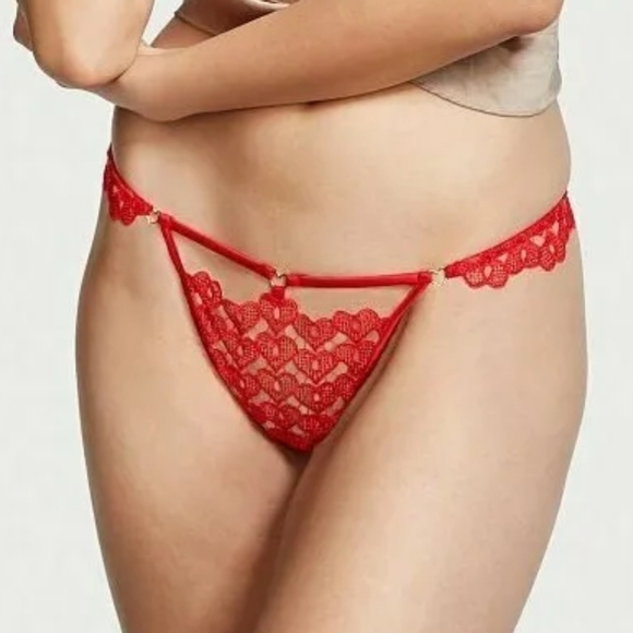 Victoria's Secret Other - VICTORIAS SECRET DREAM ANGELS SWEET‎ HEART LACE V-STRING THONG PANTY